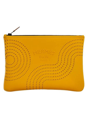 Clutch Neovein Flat Case Wave Yellow Medium - HERMES - BALAAN 1