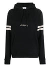 Embroidered Logo Hoodie Black - SAINT LAURENT - BALAAN 2