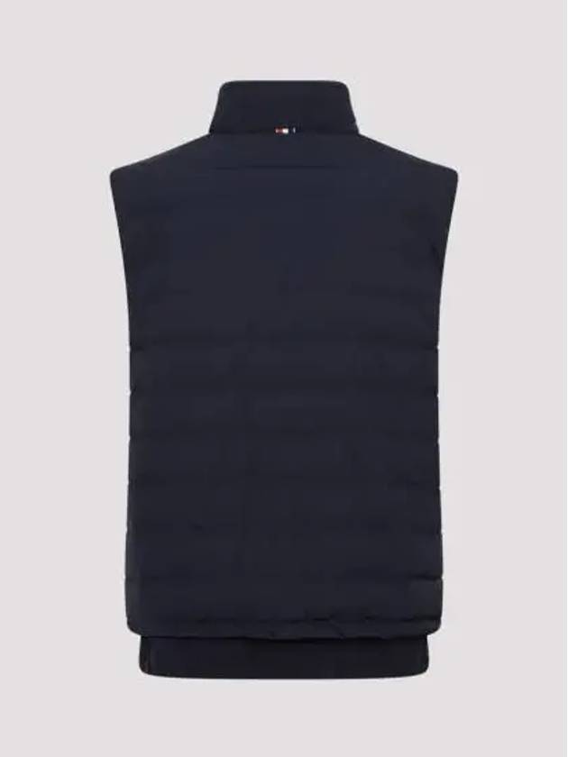 4 Bar Poly Twill Down Vest Navy - THOM BROWNE - BALAAN 3