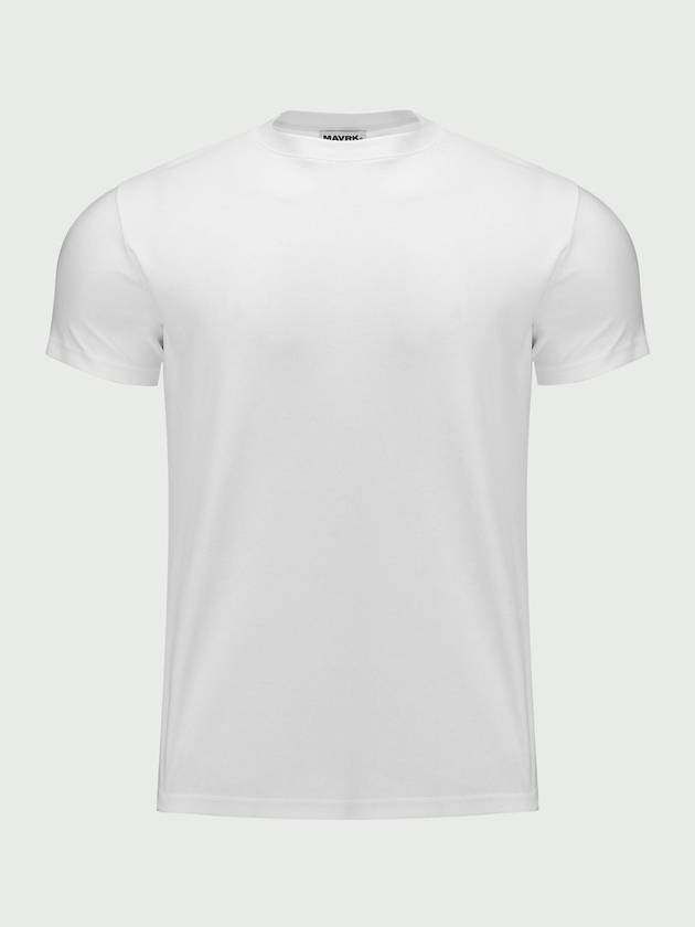 Unisex Daily Plain Muscle Fit T-Shirt White - MAVRK - BALAAN 1