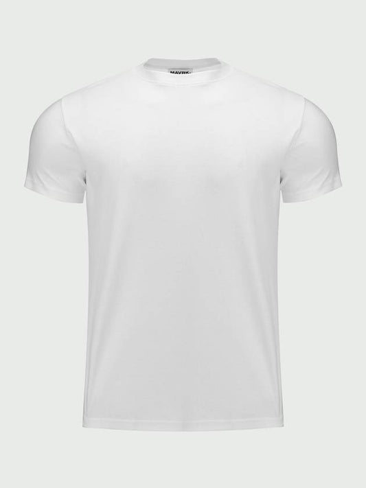 Unisex Daily Plain Muscle Fit T-Shirt White - MAVRK - BALAAN 2