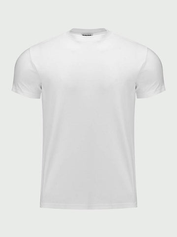 Unisex Daily Plain Muscle Fit T-Shirt White - MAVRK - BALAAN 1