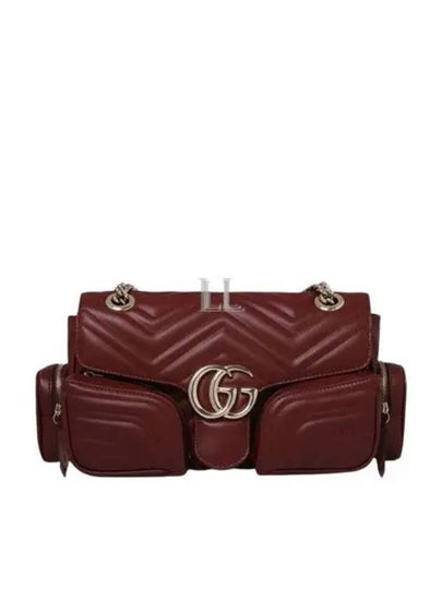 GG Marmont Small Multi-Pocket Leather Shoulder Bag Red - GUCCI - BALAAN 2