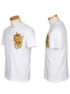 Gold Skull Logo Short Sleeve T-Shirt White - ALEXANDER MCQUEEN - BALAAN 2