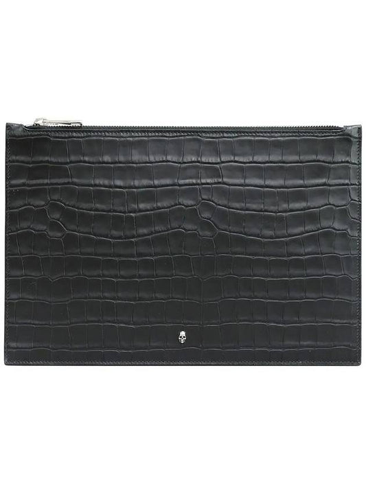 Men's Flat Clutch Bag Black - ALEXANDER MCQUEEN - BALAAN.