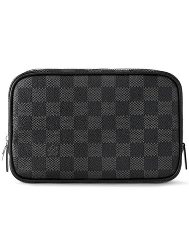 Damier Graphite Canvas Pouch Bag Black - LOUIS VUITTON - BALAAN 1