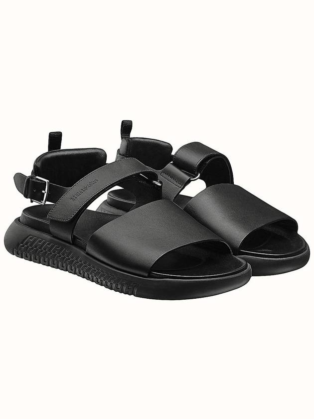 Archipel Velcro Sandals Black - HERMES - BALAAN 2