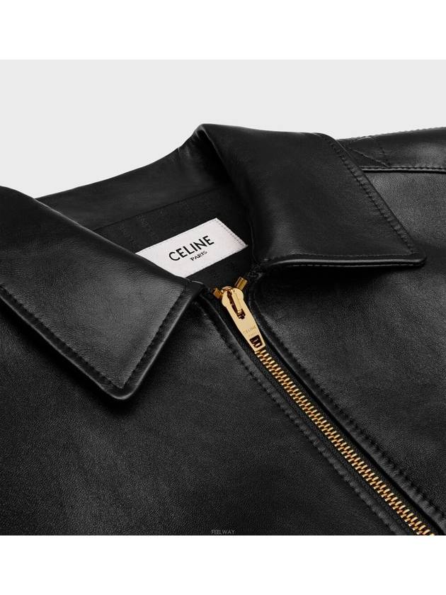 Biker Leather Jacket Black - CELINE - BALAAN 3