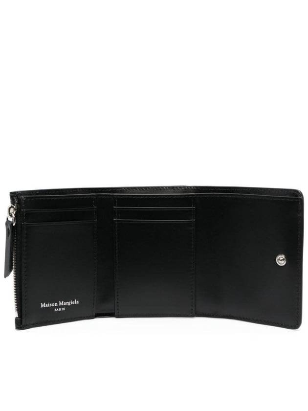 Stitch Leather Tri-Fold Half Wallet Black - MAISON MARGIELA - BALAAN 4