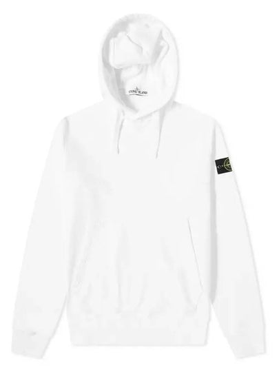 Wappen Patch Cotton Fleece Hoodie White - STONE ISLAND - BALAAN 2