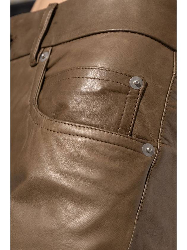 Rick Owens Leather Pants Detroit, Women's, Brown - RICK OWENS - BALAAN 5