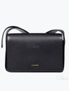 Embossed Logo Sling Small Calfskin Leather Shoulder Bag Black - JIL SANDER - BALAAN 2