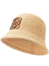 Raffia Calfskin Bucket Hat Natural - LOEWE - BALAAN 5