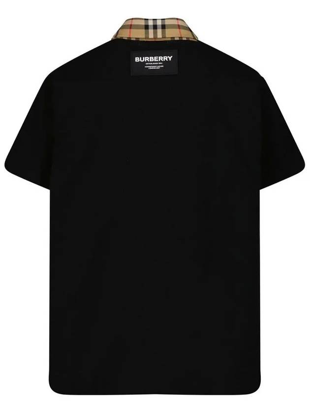 Kids Check Collar Polo Short Sleeve T-Shirt Black - BURBERRY - BALAAN 4