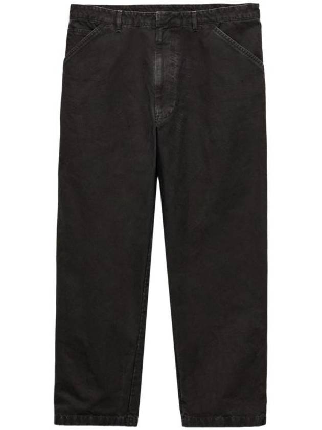 Cotton Straight Pants Black - PRADA - BALAAN 1