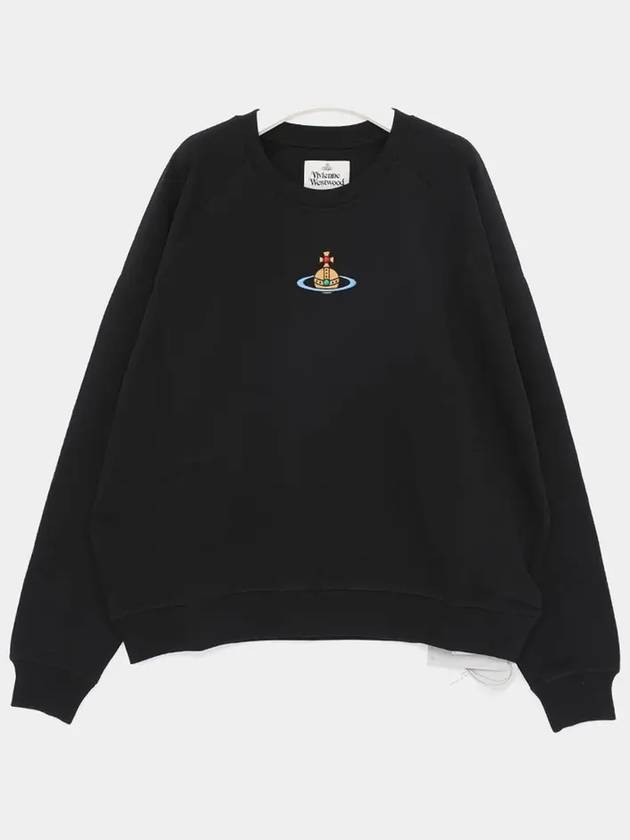 Embroidered Logo Cotton Sweatshirt Black - VIVIENNE WESTWOOD - BALAAN 3