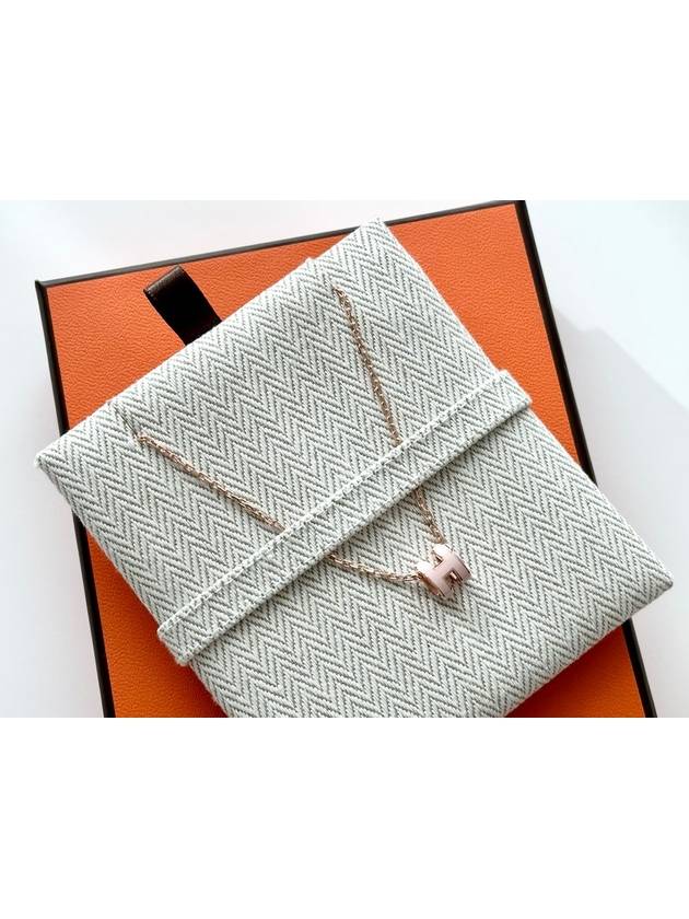 Mini Pop H Pendant Rose Gold Rose Dragee - HERMES - BALAAN 3