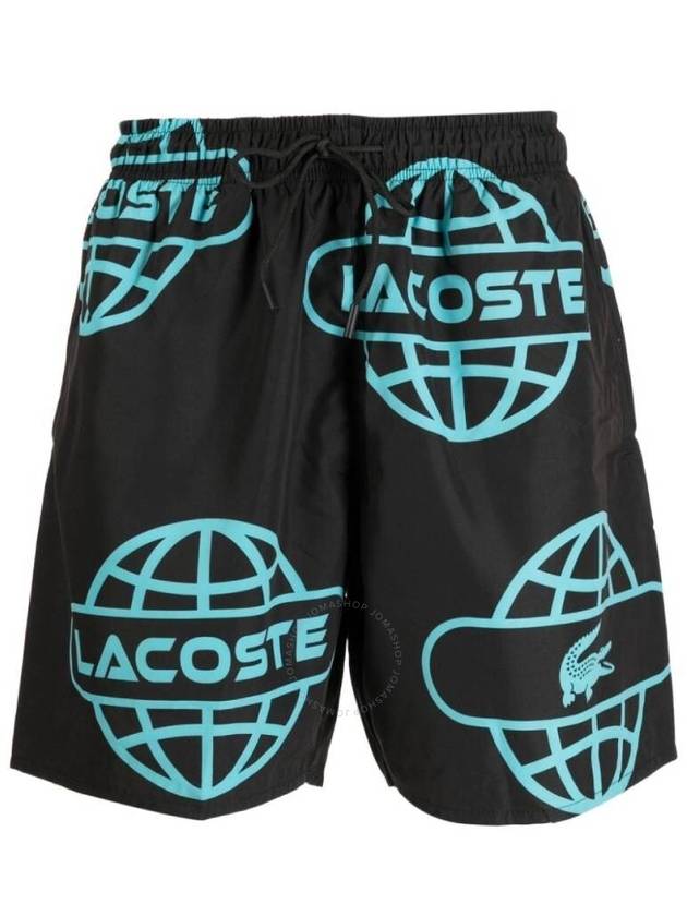 Lacoste Globe Printed Swim Shorts, Size Large - LACOSTE - BALAAN 1