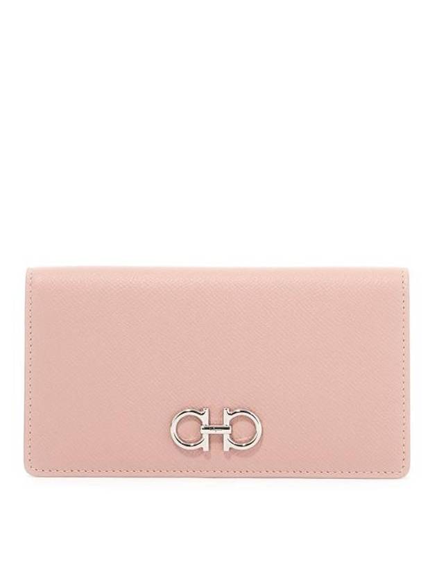 Gancini Continental Long Wallet Pink - SALVATORE FERRAGAMO - BALAAN 1