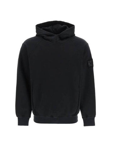 Compass Wappen Patch Cotton Hoodie Black - STONE ISLAND - BALAAN 1