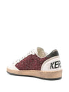 Ball Star Bordeaux Glitter Low Top Sneakers Red - GOLDEN GOOSE - BALAAN 5