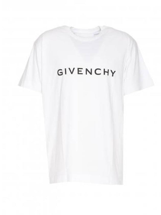 Logo Oversized Fit Cotton Short Sleeve T-Shirt White - GIVENCHY - BALAAN 1