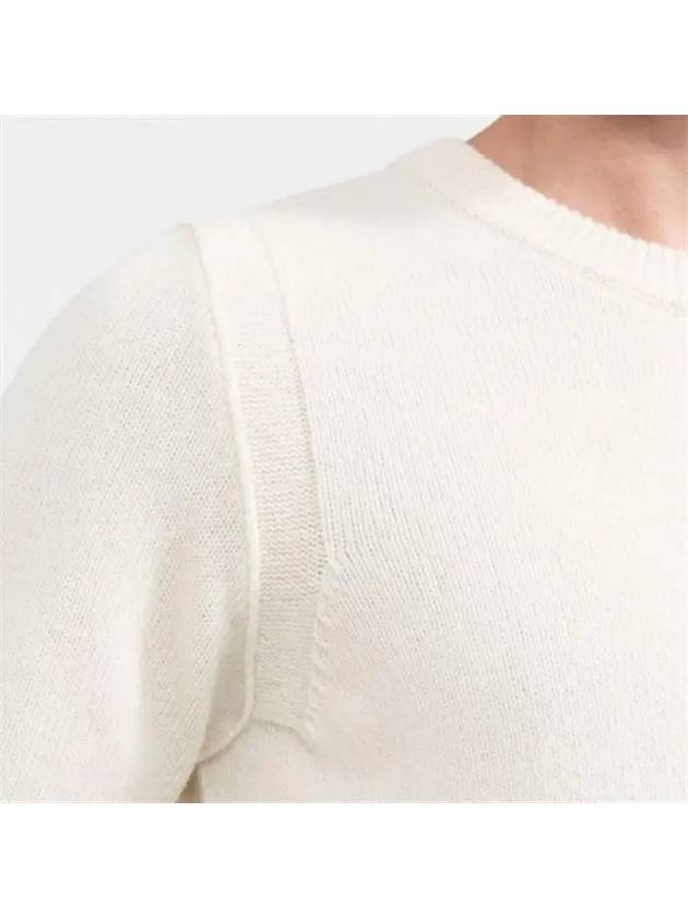 Wappen Patch Crew Neck Wool Knit Top White - STONE ISLAND - BALAAN 6