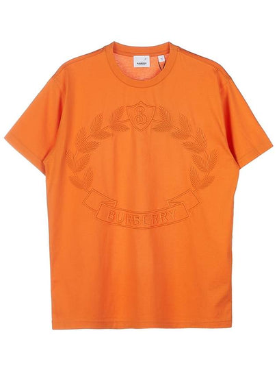 Embroidered Logo Short Sleeve T-Shirt Orange - BURBERRY - BALAAN 2