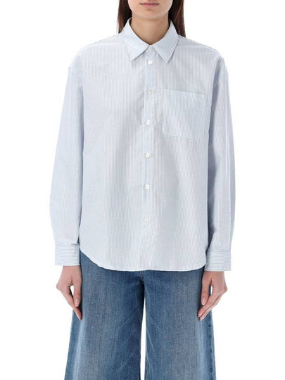 Boyfriend Long Sleeve Shirt Blue - A.P.C. - BALAAN 2