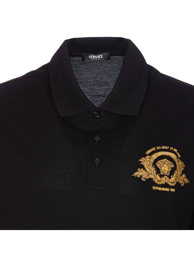 Medusa Head Pique Polo Shirt Black - VERSACE - BALAAN 5