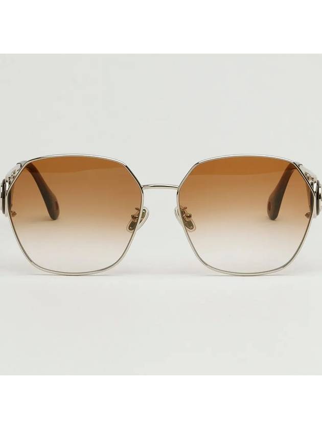 Sunglasses LNV129SLB 746 square metal frame dark orange gold logo decoration - LANVIN - BALAAN 3