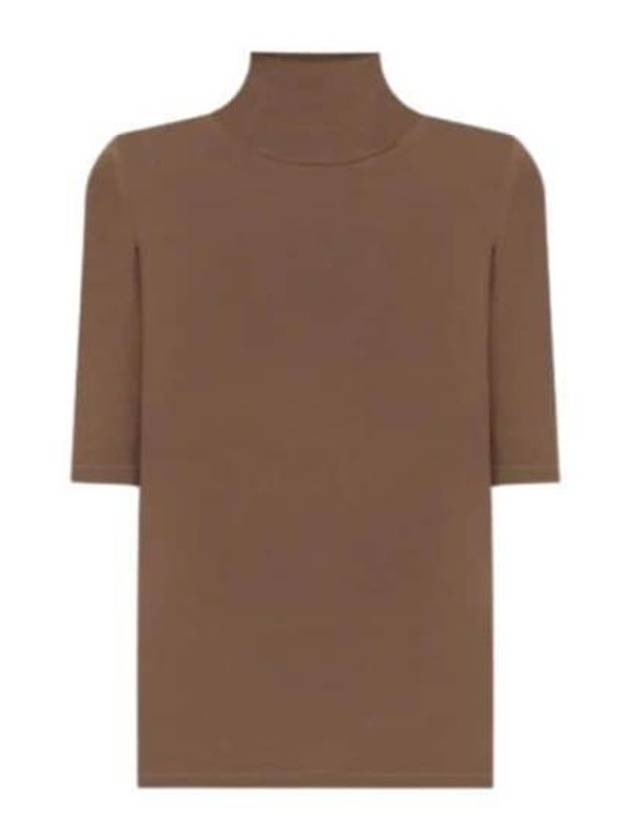 Gigi High Neck Virgin Wool Knit Top Camel Brown - MAX MARA - BALAAN 2