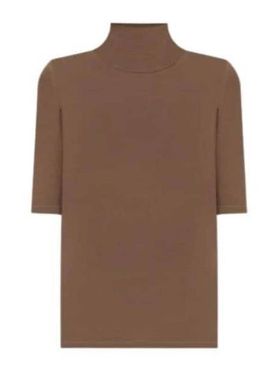 Gigi High Neck Virgin Wool Knit Top Camel Brown - MAX MARA - BALAAN 2