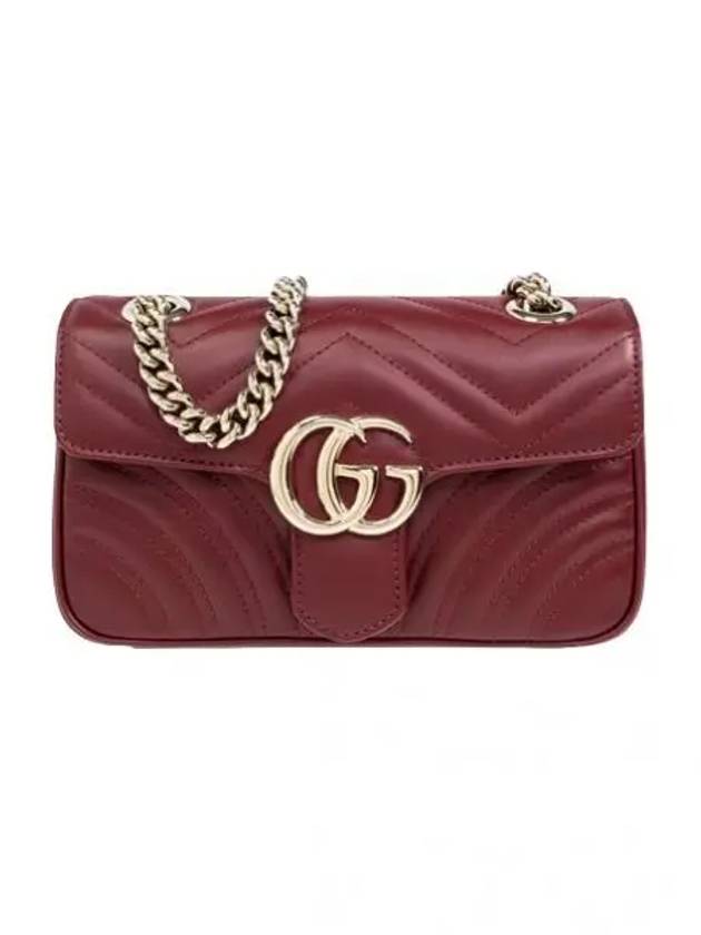 GG Marmont Shoulder Bag Burgundy - GUCCI - BALAAN 2