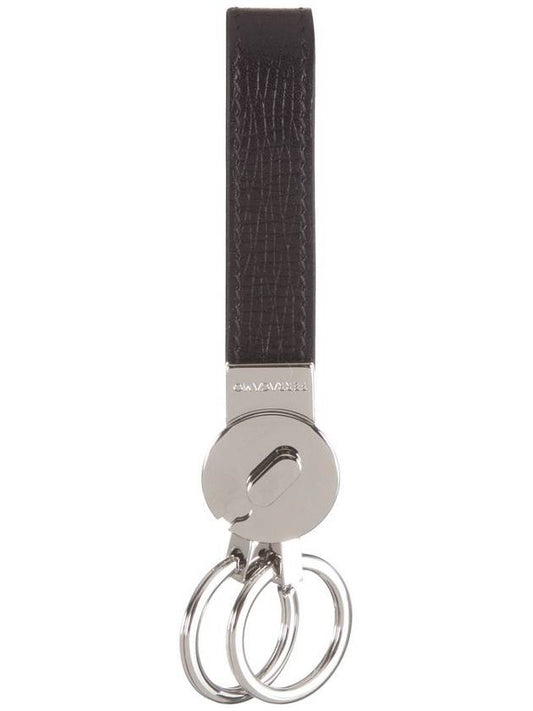 Logo Leather Key Ring Black - SALVATORE FERRAGAMO - BALAAN 2