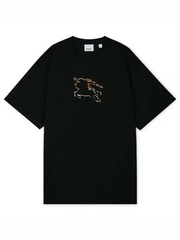 Equestrian Night Print Short Sleeve T-Shirt Black - BURBERRY - BALAAN 2