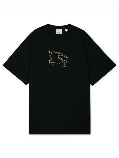 Equestrian Night Print Short Sleeve T-Shirt Black - BURBERRY - BALAAN 2