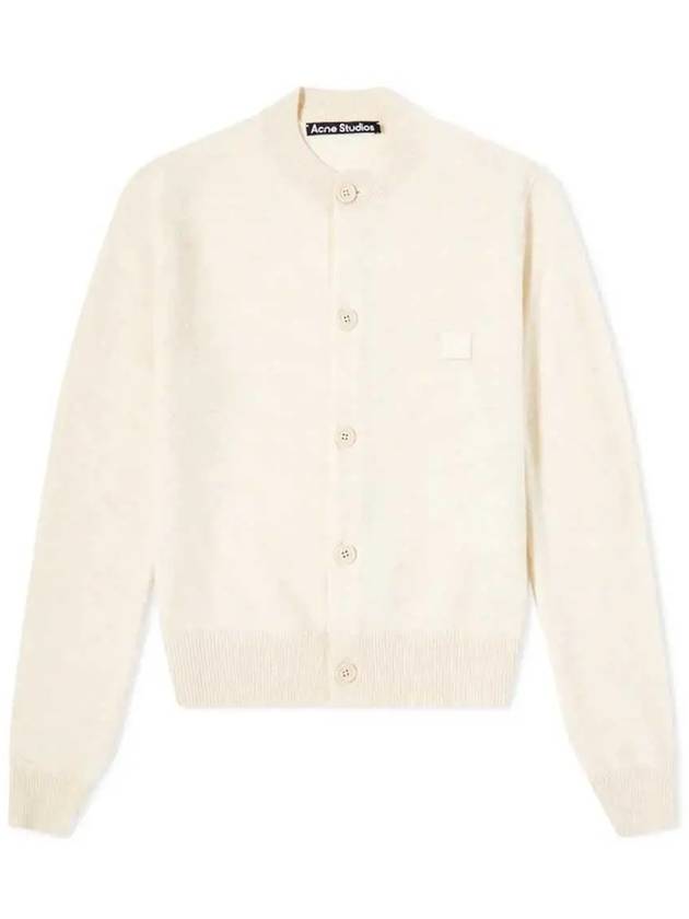 Face Patch Crop Cardigan White - ACNE STUDIOS - BALAAN 2