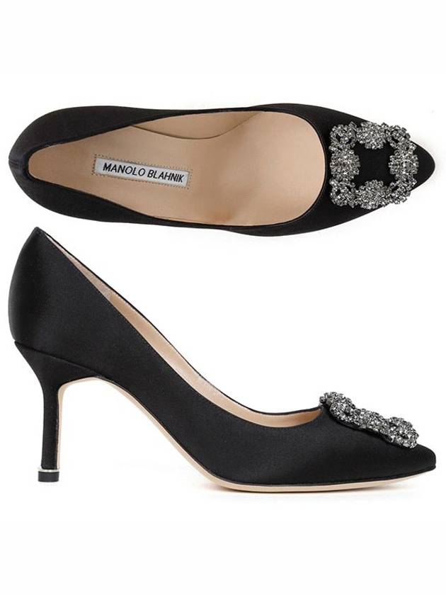 Hangisi 70 Satin Jewel Buckle Pumps Black - MANOLO BLAHNIK - BALAAN 2