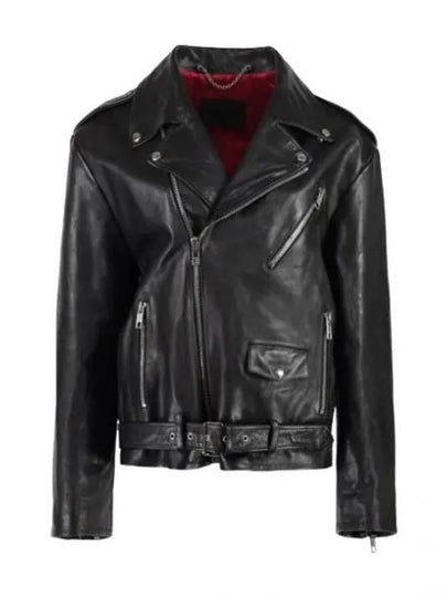 Leather Biker Jacket Black - GUCCI - BALAAN 2