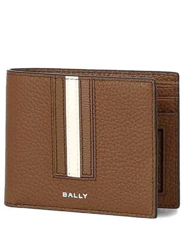 Ribbon Bifold Leather Half Wallet Brown - BALLY - BALAAN 2