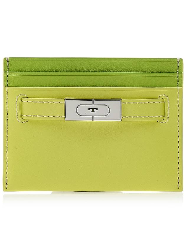 Serif T Leather Card Wallet Yellow Blaze - TORY BURCH - BALAAN 2