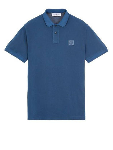 Wappen Cotton Short Sleeve Polo Shirt Navy - STONE ISLAND - BALAAN 1