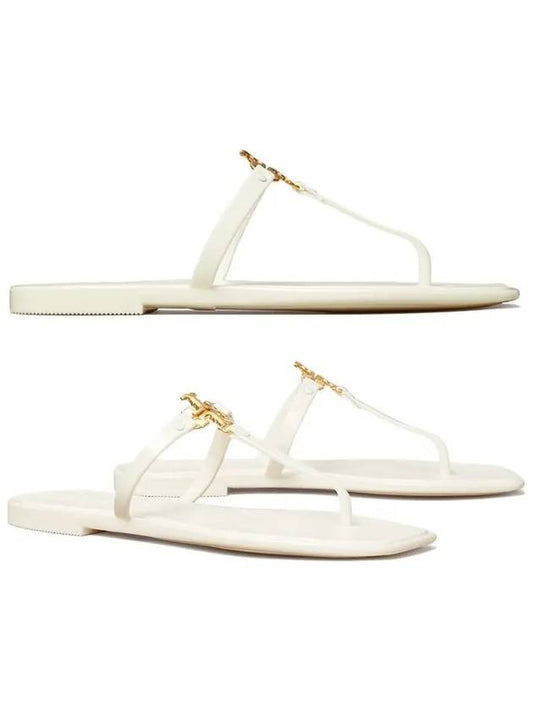 Roxanne Jelly Logo Flip Flops White - TORY BURCH - BALAAN 2