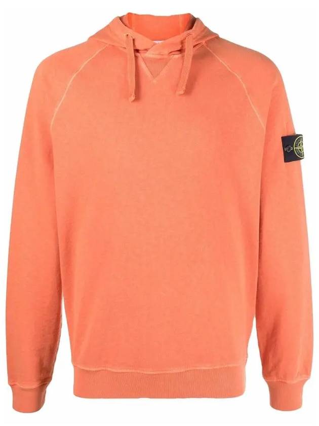 Malfile Fleece Garment Dyed Hoodie Orange - STONE ISLAND - BALAAN 3