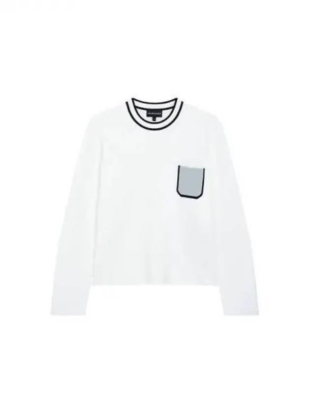 Women s pocket point crew neck knit white 271248 - EMPORIO ARMANI - BALAAN 1