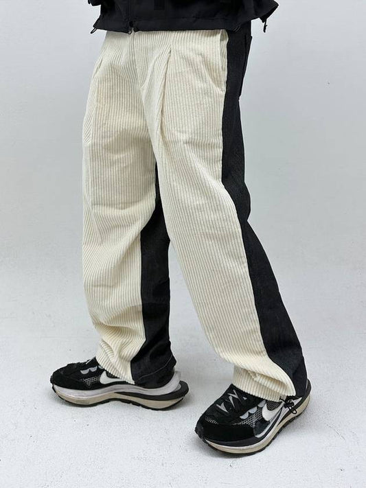 COLORED CORDUROY DENIM PANTS IVORY BLACK - PEACEOFMIND - BALAAN 1