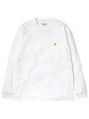 Men's Chase Mini Embroid Logo Long Sleeve T-Shirt White - CARHARTT WIP - BALAAN 2