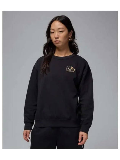 Jordan Brooklyn Fleece Crew Neck Sweatshirt Black - NIKE - BALAAN 2