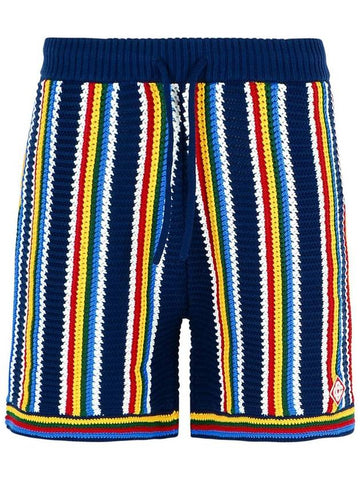 Casablanca 'Crochet' Multicolor Viscose Bermuda Shorts - CASABLANCA - BALAAN 1